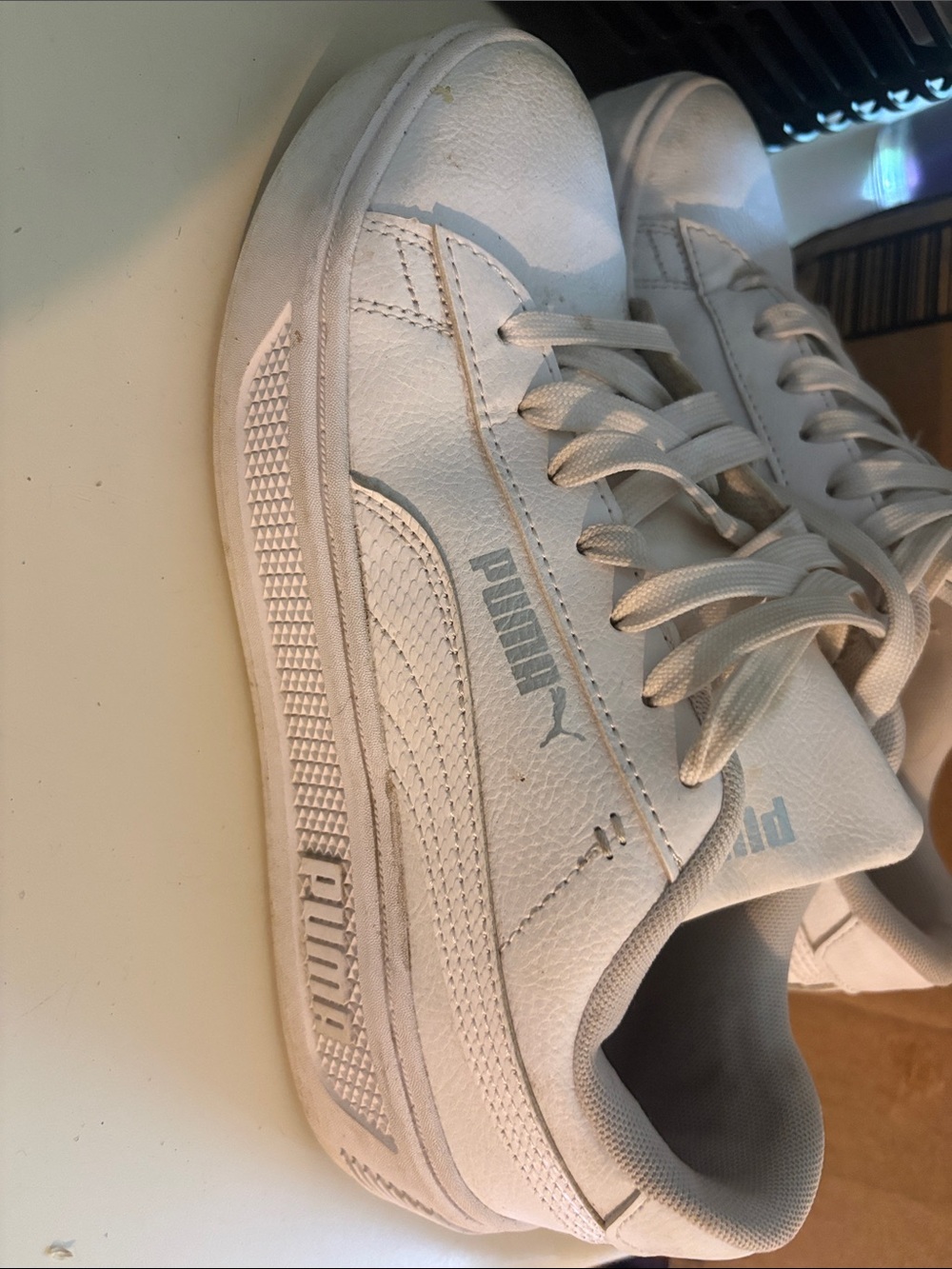 Puma White Low-Top Leather Sneakers